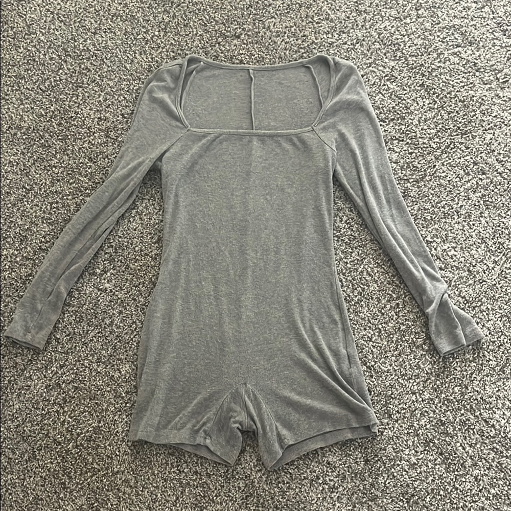 SHEIN Gray Pajama Romper Intimates Sleepwear